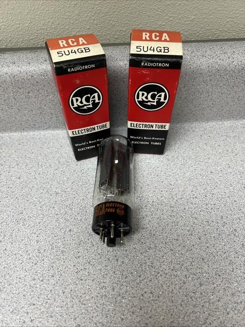 (2) Nos Rca 5u4gb Tall Bottle Tubes F/ Audio Amplifier / Ham Radio / Television