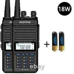 2x Baofeng X3 Plus 18w Fm Walkie Talkie Tri-band Radio U/vhf Radios 9500mah Ip68