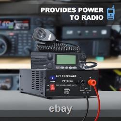 30A 13.8V DC Power Supply for Ham Radio & Amplifiers, USB 5V 2A, Compact Lab Ben