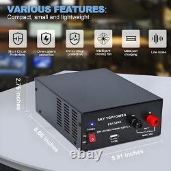 30A 13.8V DC Power Supply for Ham Radio & Amplifiers, USB 5V 2A, Compact Lab Ben