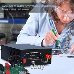 30A 13.8V DC Power Supply for Ham Radio & Amplifiers, USB 5V 2A, Compact Lab Ben