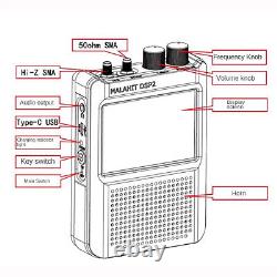 3.5Inch DSP2 SDR Malachite Radio Receiver 10kHz-380MHz 404MHz-2GHz Radio Speaker