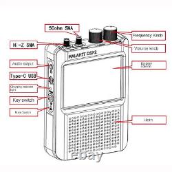 3.5 DSP2 SDR Malachite Radio Receiver 10kHz-380MHz 404MHz-2GHz Radio Speaker