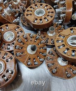 50 Vintage 12-Pin Compactron Vacuum Tube Sockets Ham Radio Amplifier Brown