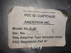 AMERITRON AL-80A AMPLIFIER, MODEL AL80, SERISL NO. 0837 with CABLES, RARE&GREAT
