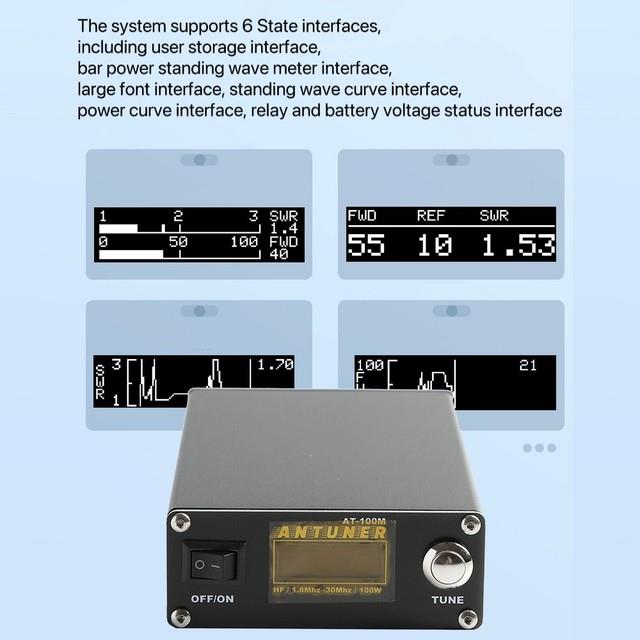 At100m 1.8-30mhz 100w Hf Antenna Tuner Swr Meter Power Meter