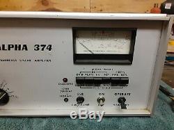 Alpha 374 Bandpass Linear Amplifier Untested