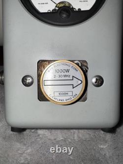 Bird Thruline Model 43 RF Wattmeter + 100W & 1000W Slugs + Leather Case