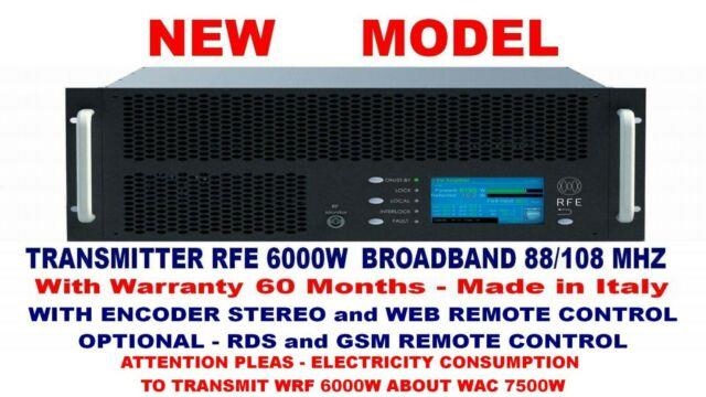 Broadcast Prof. 6000w Fm Stereo Transmitter Wide Band 88 108 Mhz Weight 28 Kg