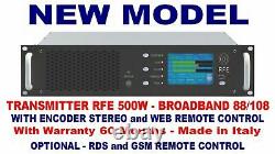 Broadcast Professional 500w FM Stereo Transmitter Wide Band 88 108 Mhz NEW