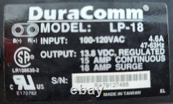 DuraComm LP-18 Desktop Power Supply 13.8VDC 15A Continuous 18A Surge Ham Radio