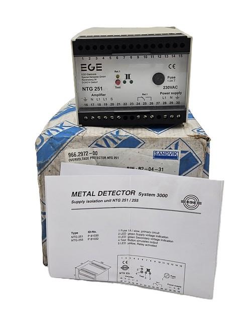 Ege-elektronik Ntg 251 Amplifier For Sandvik 966.2972-00 Overvoltage Protection