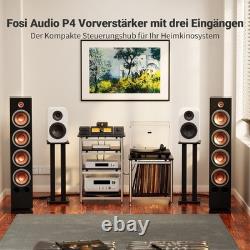 Fosi Audio P4 Mini Preamplifier With3 Inputs Gain Adjustable Bass & Treble Control