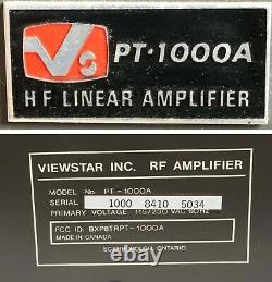 HF power amplifier linear SSB RF Viewstar PT-1000A Eimac 3-500Z AEA LA-30 HAM