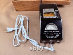 James Millen 90651 Vintage Ham Radio Grid Dip Meter with Coils in Wood Case
