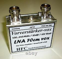 LNA-70cm-VOX / GaAs-FET Preamplifier / 444,850 MHz / Tin plate body (5035)