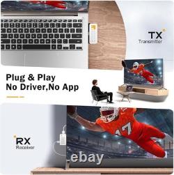 Lemorele Wireless USB C Transmitter and Receiver, 164FT/50M, 5G HDMI Wireless