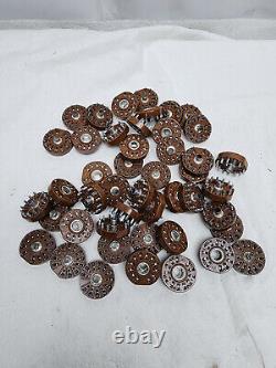 Lot of 46 12-Pin Compactron Vacuum Tube Sockets Ham Radio Amplifier Brown