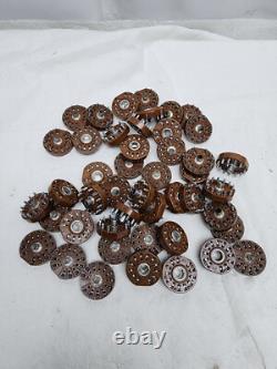 Lot of 46 12-Pin Compactron Vacuum Tube Sockets Ham Radio Amplifier Brown
