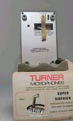 NOS Turner Super Sidekick Amplified Base Station Mic TESTED 4-Pin Box & Papers