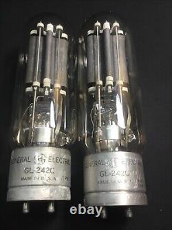 PAIR GE GL 242C Transmitting RADIO HAM Vacuum Tubes HICKOK TESTED Y. 7869
