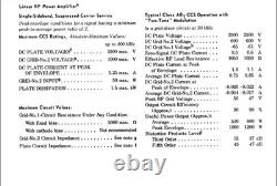 RCA CERMOLOX 8792 Beam Power Tube 1,000 Watt AMPLIFIER Ham Radio Transmitter