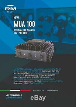 RM Italy MUA 100 405-480 Mhz 100W UHF Linear Amplifier