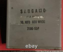 Vintage Sangamo 10µF 600VDC Heavy-Duty Oil-Filled Matched Pair Capacitors